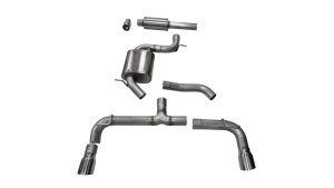 Volkswagen GTI Performance Exhaust - Rear - CORSA Performance - Cat-Back Dual Rear Exit - Polished - `14-`16